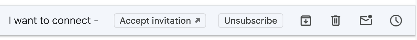 Screenshot of Gmail showing an 'Accept invitation' button over the subject of the email